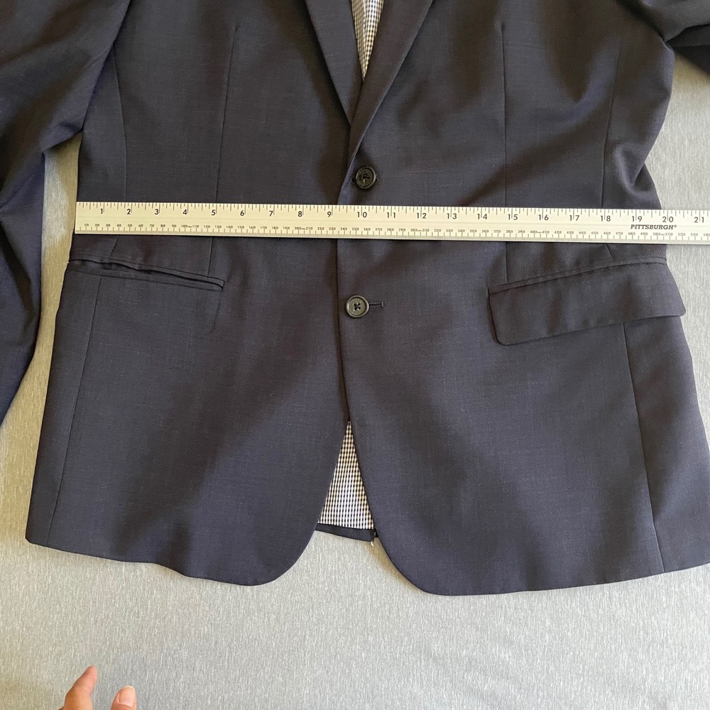 Banana Republic Blazer Mens Wool 42R Navy Blue Modern Slim Fit Italian Fabric - Picture 8 of 12